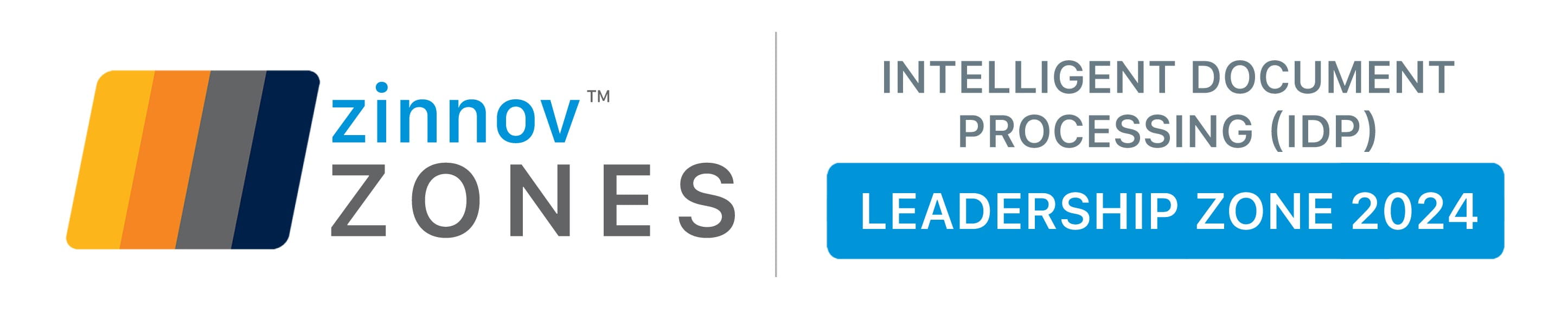 Leader in Intelligent Document Processing by Zinnov Zones badge