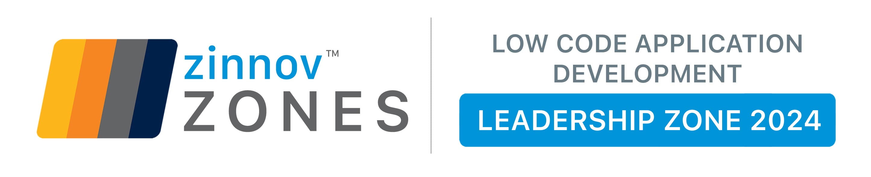Zinnov Zones IA Platforms Leadership Badge-Low Code Application Development Platforms- H1 2024