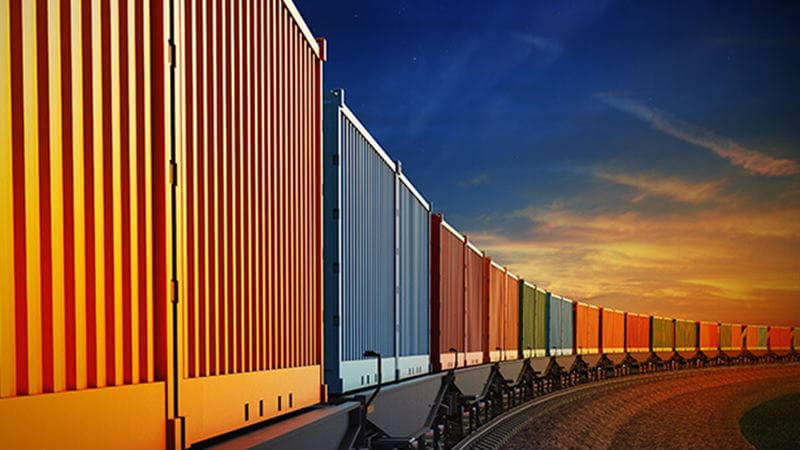 Photo of side of train cargo cars
