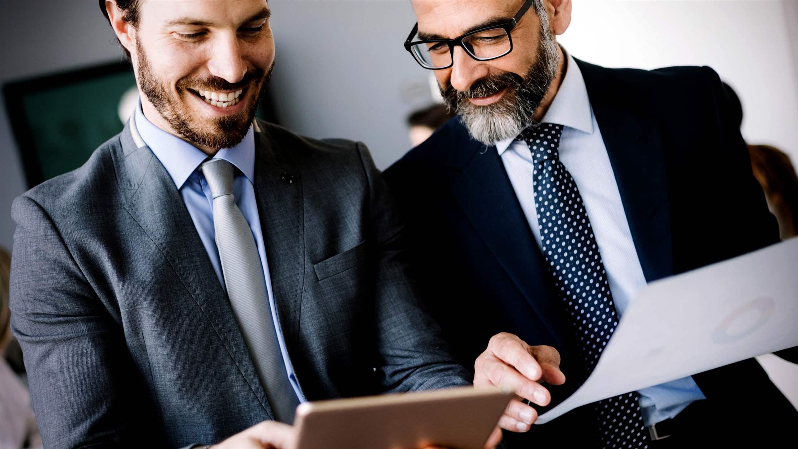 Portrait of happy success business people. Concept of financial, insurance and marketing business