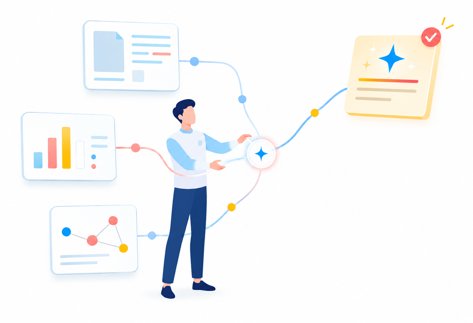 An AI agent connecting facts across business documents