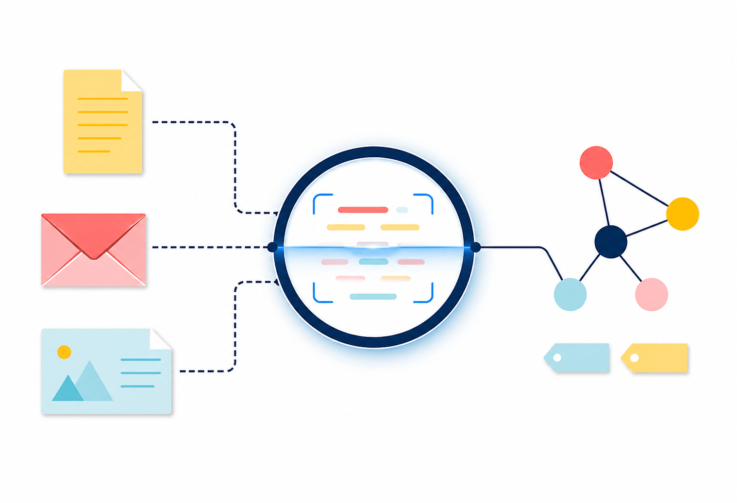 Documents being enriched and searched by AI